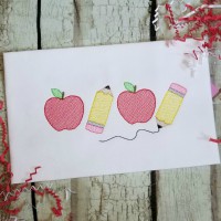 Apple Pencil Machine Embroidery Design - Sketch Stitch